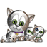 maman et bébé chat